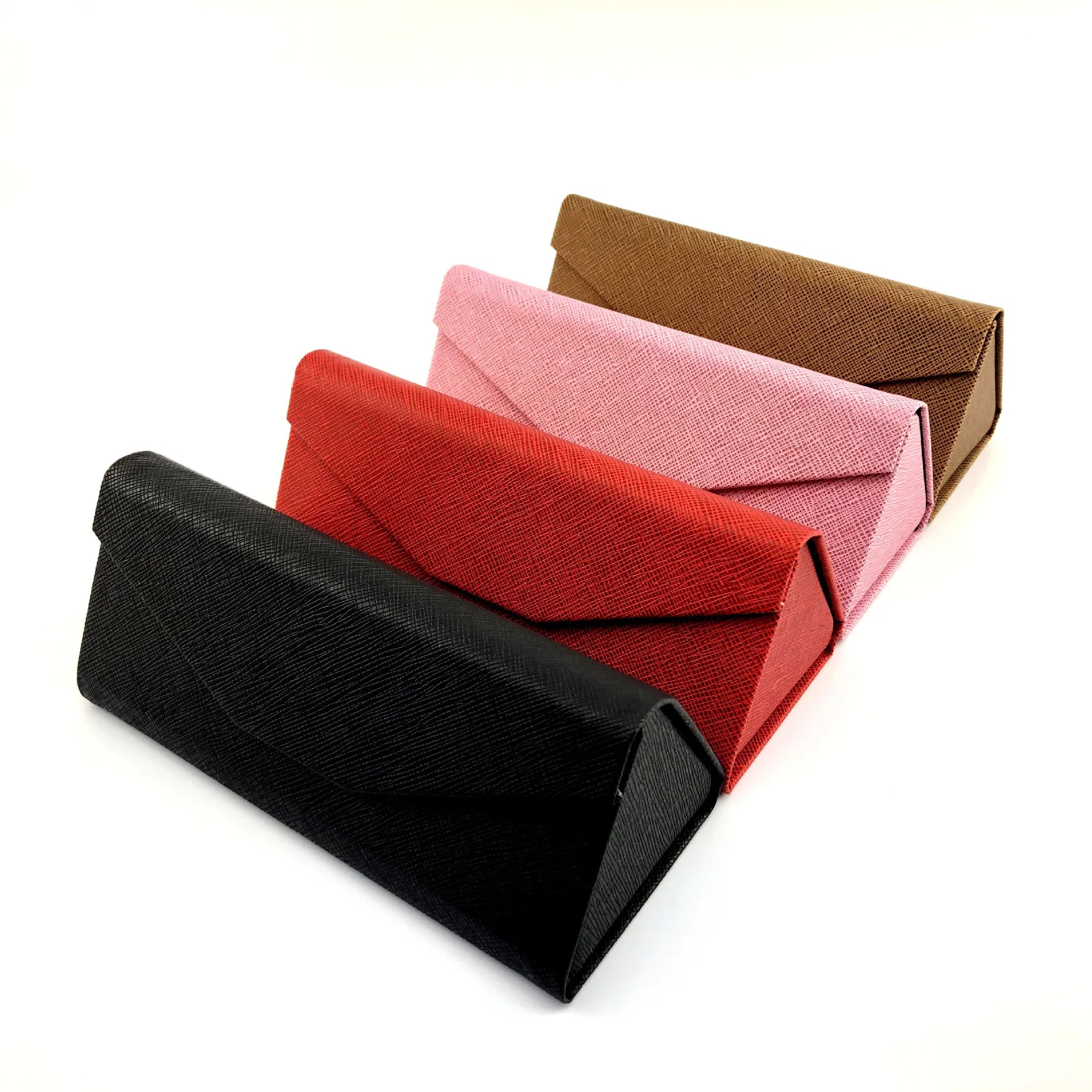 ECO Kraft Paper Trifold Package Wholesale Customization Folding Triangle Boxes Foldable Sunglasses Cases Logo Customized