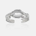 FUAMAY Fashion Dainty 925 Sterling Silver Solitaire Gemstone Ring Cats Eye Stone Ring