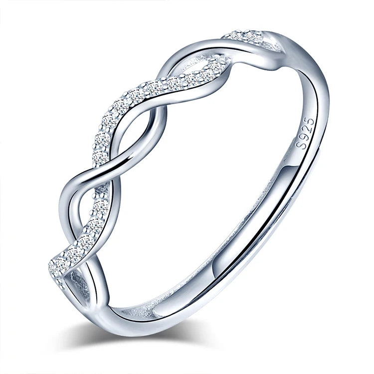 Fashion Twist Adjustable Ring 925 Silver Rings Jewelry for Women