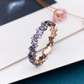 Luxury Design Natural Blue Sapphire White Diamond 18k Solid Gold Ring