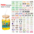 UV DTF Transfer Sticker 16oz Glass Cups Wrap Transfer Sticker 7000 Designs Ready to Print
