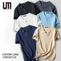Liu Ming 2024 Summer Men's Casual Clothing Breathable Linen Short Sleeve Tees Solid Color Wholesale Blank for Vacation Beach