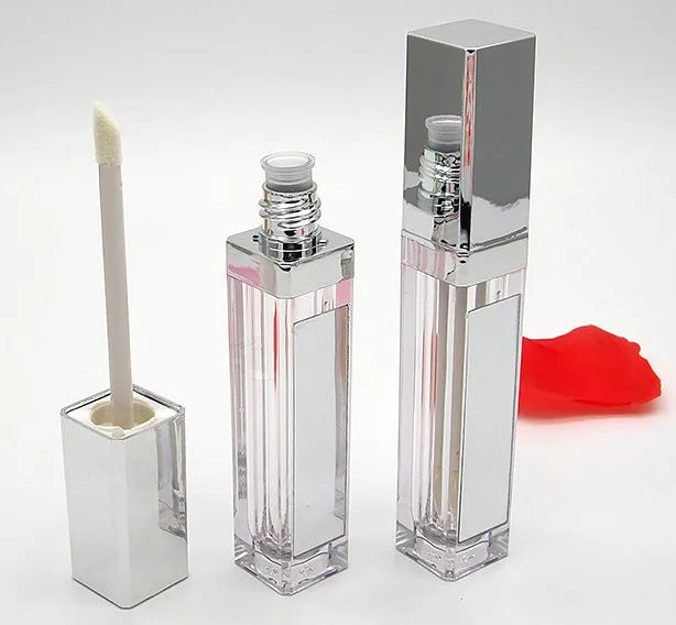 Wholesale Quality Transparent Luxury Clear Custom Square Container Empty Lip Gloss Tube With Mirror and Led Light