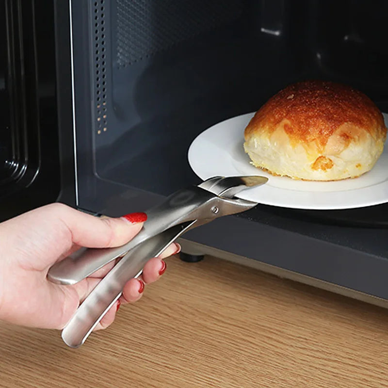 304 Stainless Steel Kitchen Anti-scald Clip Tong Clamp Hot Plate or Bowl Holder Kitchen Tool Tongs for Cooking