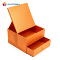 Custom Logo 2-Layer Drawer Gift Packaging Box Fancy Paper Cardboard with Embossing and UV Coating Printing Handling