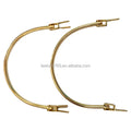Stock Supply Bag Accessories 110mm Iron Material Semi-Circle Shaped Shiny Gold Metal Bag Handle