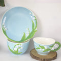 Solhui Original Hand-made Ceramic 3-D Orchid of the Valley Ceramic Dessert Cake Plate Creative Ceramic Coffee Mug
