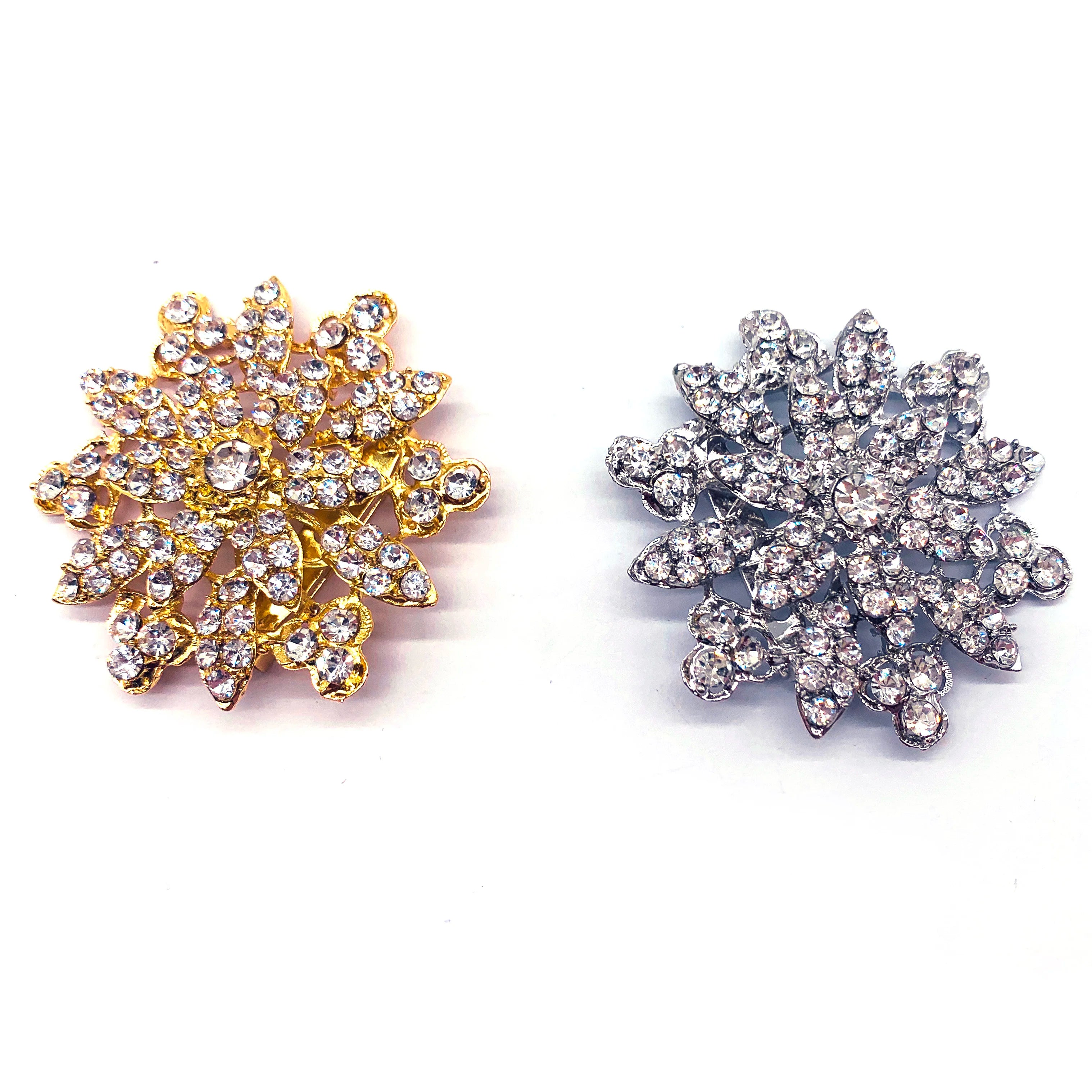 Jewelry Silver/Gold Plated Assorted Crystal Rhinestones Brooch Pins  for DIY Wedding Bouquets