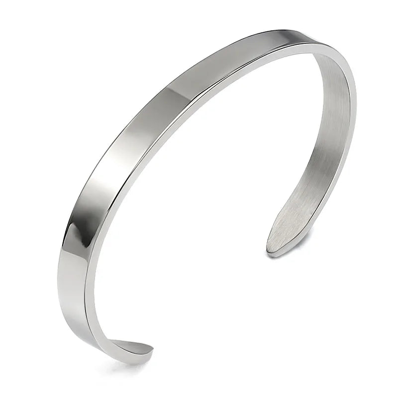 2025 Label Cuff Matte Stainless Steel Bracelets Bangles Silver Color and Color Jewelry for Women