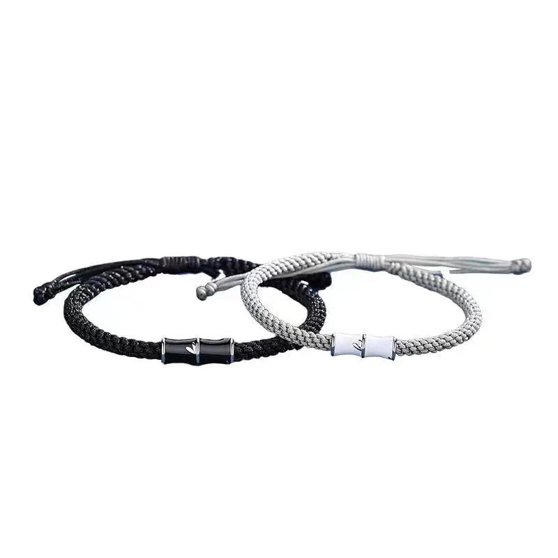 Pulsera De Pareja Couple Bracelet for Valentine Day Gift Romantic Couple Bracelet Zircon Bamboo Charm Bracelet Set
