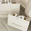 Custom Logo Printed Luxury Handle Bulk Small White Packaging Wedding Gift Paper Bags With Ribbon