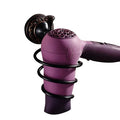 Homedec Wall Mounted Bathroom Black Metal Spiral Non-Folding Hair Dryer Holder Organizer Rack