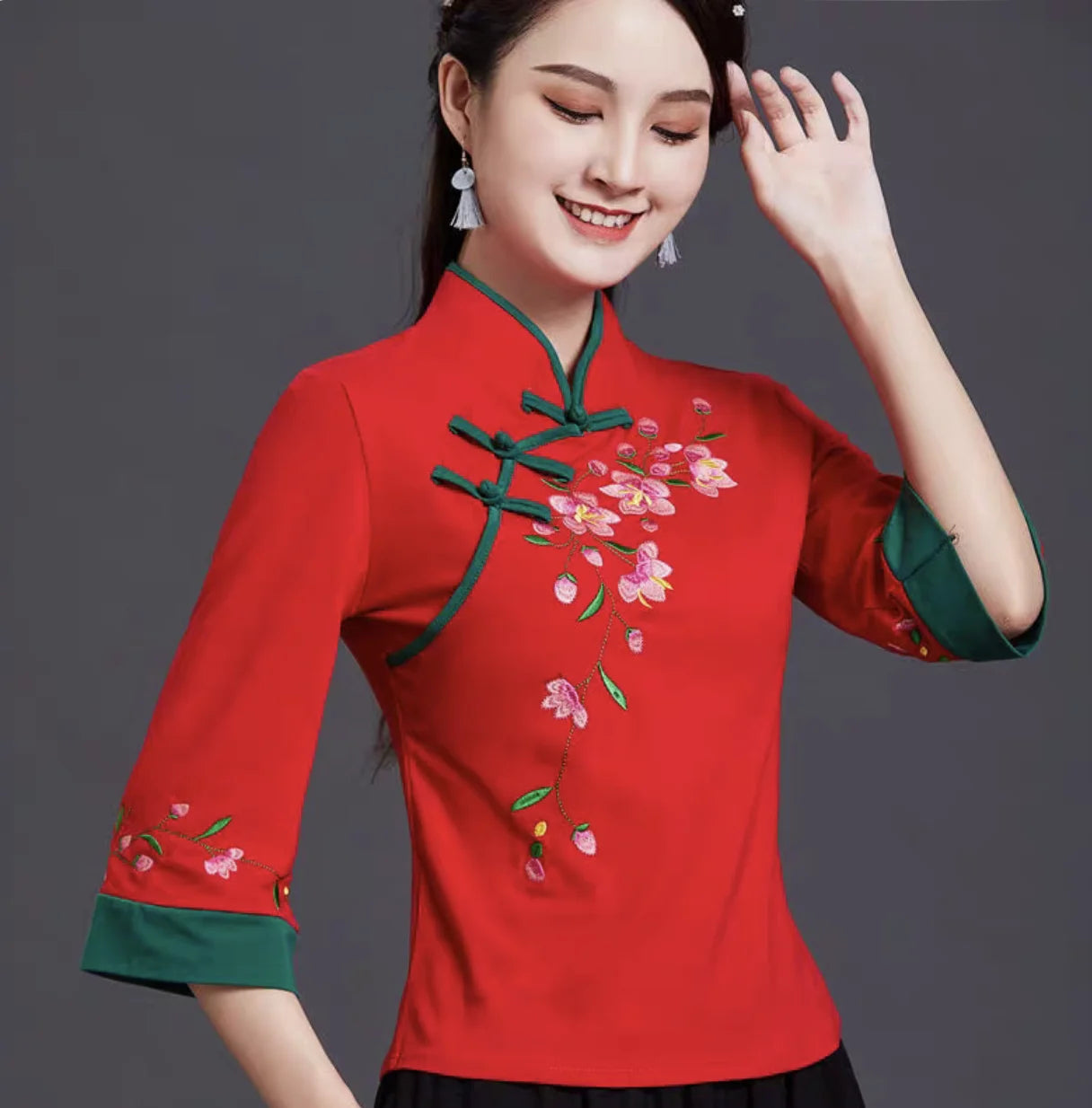 Traditional Chinese Clothing Ethnic Style Embroidered Shirt