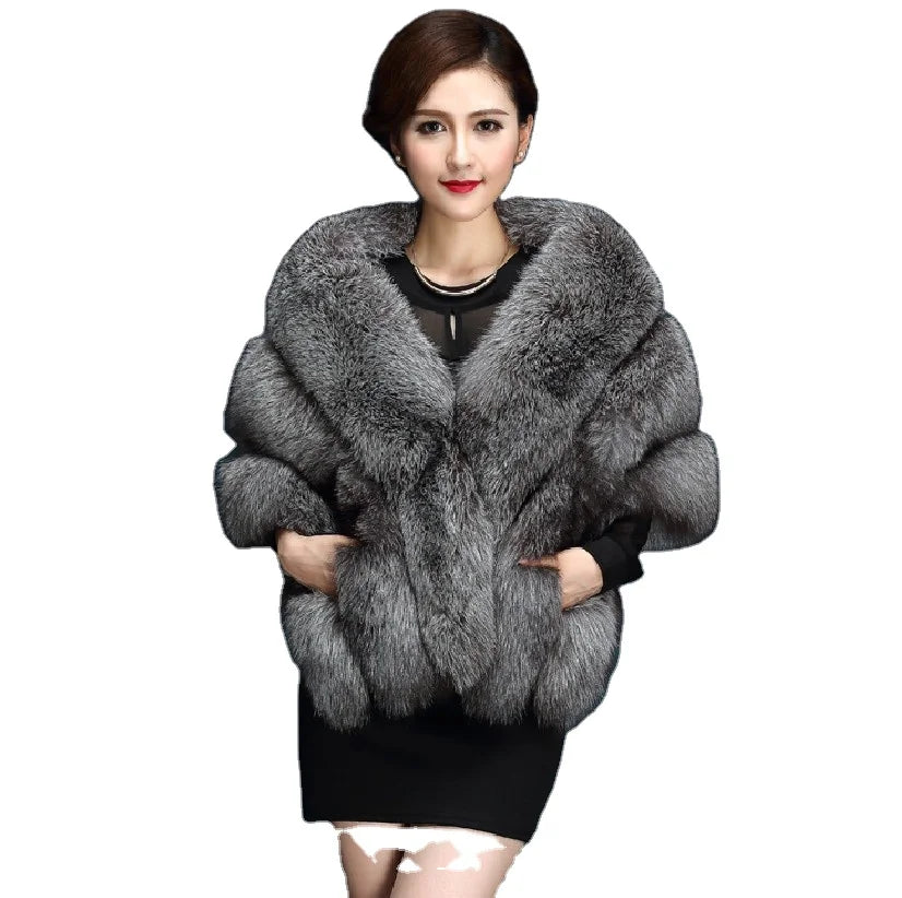 Proper Price Top Quality Fuzzy Soft Women Faux Fur Capelete Poncho With Fur for Ladies