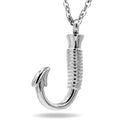 Urn Ashes Holder Pendant Fish Hook Stainless Steel Viking Ash Jewelry Memorial Necklace Keepsake Lucky Hook Cremation Jar Locket