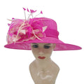 New Fashion Women's Hot Pink Sinamay Church Hat Kentucky Derby Dress Cloche Sun Fascinator Floral Tea Party Wedding Bowler Hat