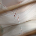 925 Sterling Silver Girls Gold Jewelry Moon and Star Long Pendant Necklace