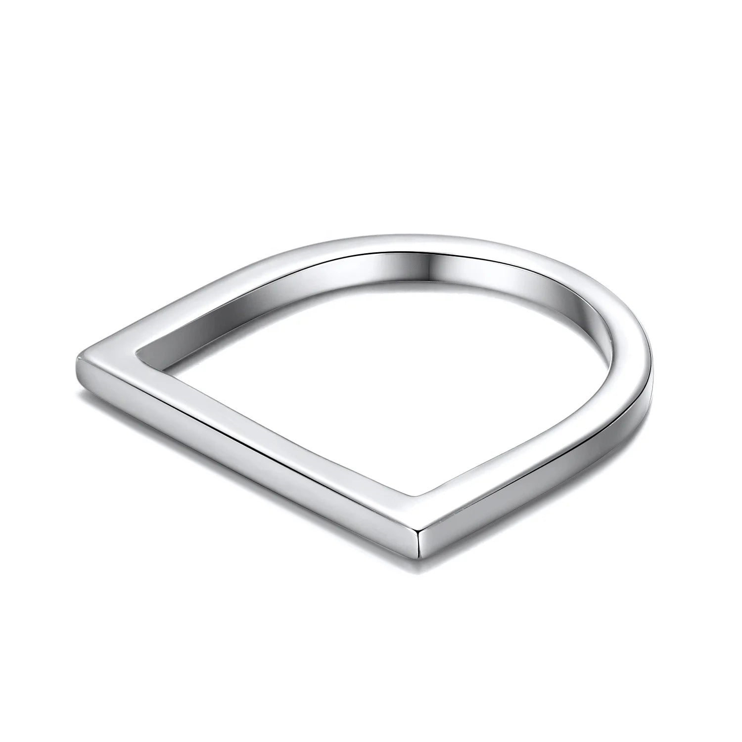 Minimalist 316L Stainless Steel Stackable Midi Knuckle Ring D-Shaped Midi Ring  for Women