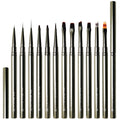 Professional Nail Art Tools Metal Sliver Nail Uv Gel Brush Set Multipurpose Flat Long Liner Hair Art Manicure Brushes for Gel