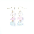 Healing Crystal Long Drop Earring Natural Rose Quartz Earrings Gold Plated Irregular Natural Stone Elegant Earrings for Women