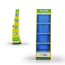 Custom Cardboard Floor Display Shelves for Retail Store Makeup Cosmetics with Easy Assembly and Glossy/Matt Finish