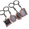 Customizable Alloy Metal Photo Frame Keychain in Heart and Square Shape Custom Logo DIY Keyring for Lover Gifts