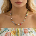 Bohemia Colorful Seed Beads Imitated Pearl Flower Necklace for Women Trendy Lady Crystal Choker Accessories Fashion Jewelry Gift