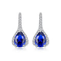 Hot Sale 925 Sterling Silver Rhinestone Zircons Stud Earrings Women Fashion Water Drop Gemstone Earrings