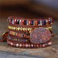 Natural Stone Boho 5 Layers  Leather Wrap Bracelet Boho Chic Bohemian Beads Bracelet  Friendship Jewelry Dropshiping Wholesale