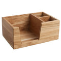 Kitchen  Desktop Wooden Bar Caddy   Organizer  With 3 Compartments