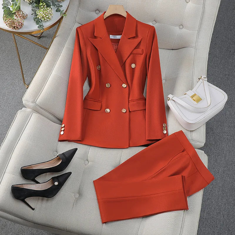 New Style Double-Breasted Spring Autumn High-Grade Goddess Women's Suit Jacket