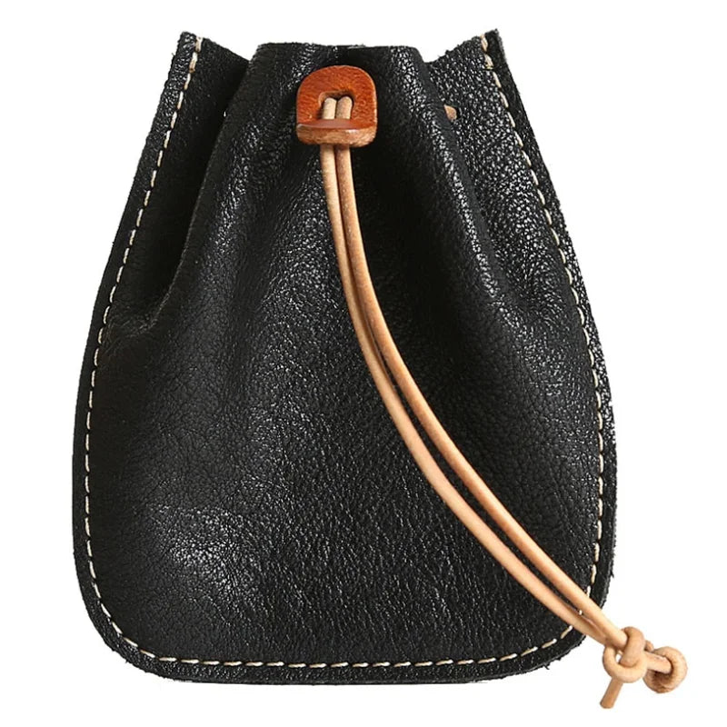 Medieval Style Leather Drawstring Coin Pouch Renaissance Vintage Larp Bag Purse Small  Wallet Handbag Accessory for Men Women