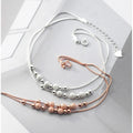 925 Sterling Silver Small Round Bead Anklet Rose Gold Plated Double Layer Chain Anklets Foot Bracelet Fine Jewelry for Women