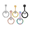 Hoop Belly Button Piercing Screw Belly Ring Curved Banana Navel Bell Button Ring 14G Body Piercing Jewelry