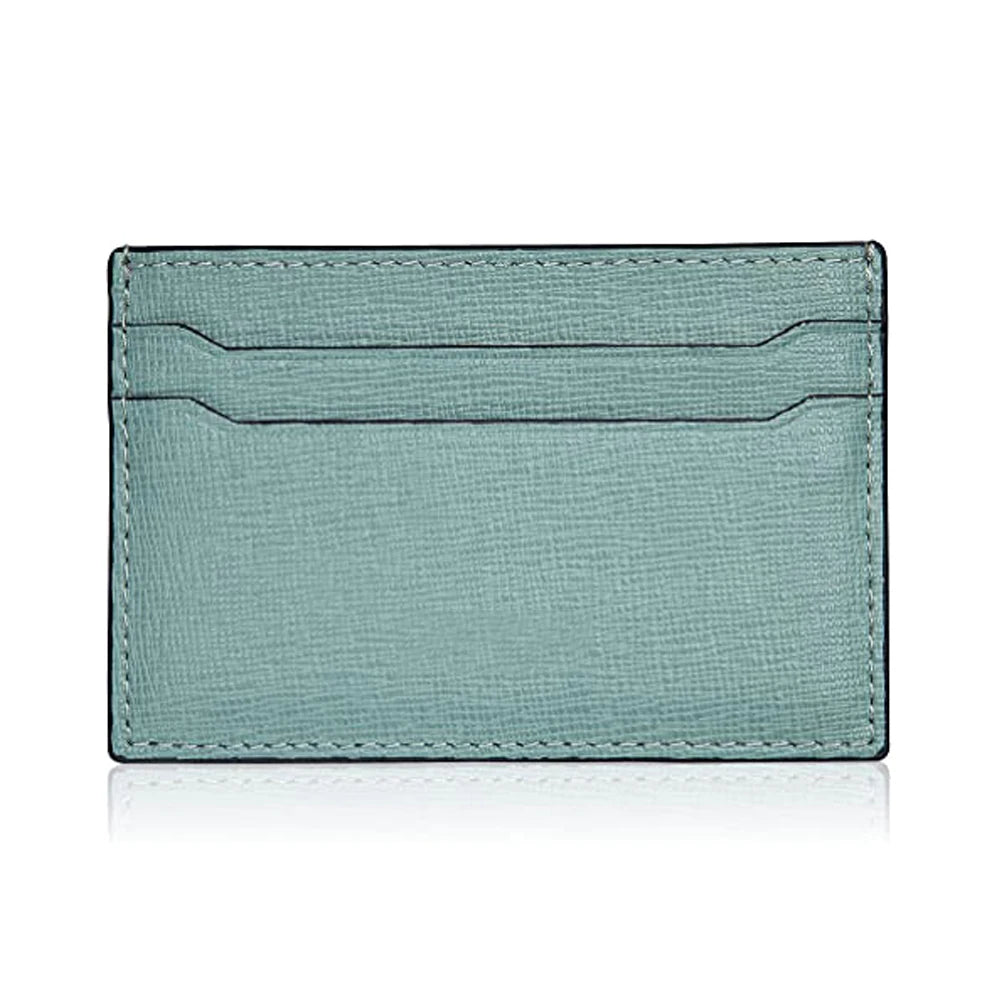 Wholesale RFID Blocking Front Pocket Saffiano Leather Credit Business Card Holder Minimalist Slim Cardholder