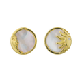 Gemnel Hot Selling 925 Silver 18k Gold Mother of Pearl Sunshine Sun Moon Evil Eye Cz Stud Earrings