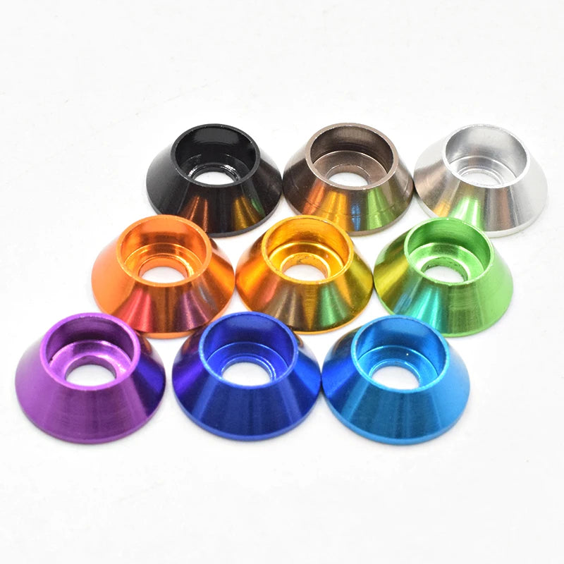 Aluminum Cup Head Gasket Washer Split Wedge Bonded Plain for RC Hobby Model Car Buggy Truck Upgraded Hop-Up Parts M2-M10