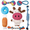 Cute Calf Squeaky Toys for Puppies Durable Teething Cleaning 100% Natural Cotton Ropes Chew Toys
