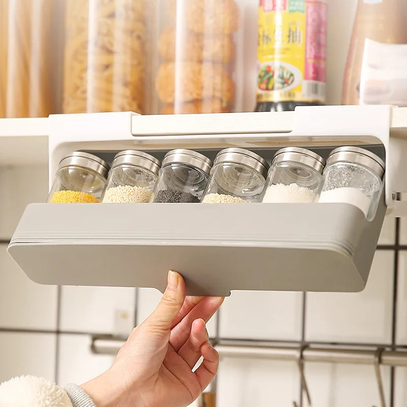 Pull Out Spice Rack Organizer for Cabinet Spice Jar with Rack