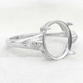 Sterling Silver 9*11mm Semi Mount Ring Empty Frame Blank Support Setting S925 Base Holder Without Center Stone for DIY Inlay