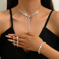 Fashion Jewelry Wedding Tassels Earring Bracelet and Necklace Diamond Jewelry Set for Women