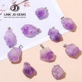 JD Clavicle Rough Quartz Lady Fashion Jewelry Healing Lucky Necklace Accessories Natural Amethyst Irregular Rough Stone Pendant