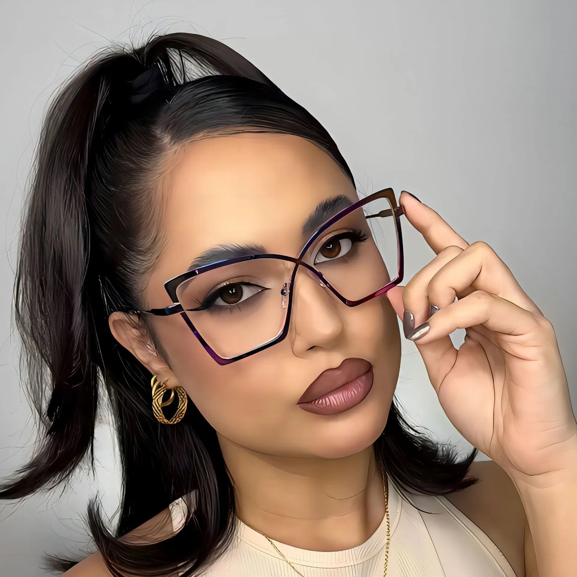 2025 New Arrival Fashion Oversized Big Frame Sunglasses Retro Metal Frame Sunglasses