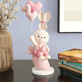 Wholesale Wedding Gifts Women's Girls Birthday Gifts Cute Rabbits Resin Sculptures with Balloons for Home Decor