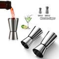 Stainless Steel Cocktail Shakers Dual Ounce Glass Liquid Measuring Cups for Mixing Beverages