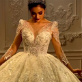Jancember CJ064 Luxury High-end Bling Ball Gown Wedding Bridal Dresses for Women
