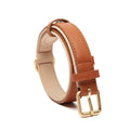 In Stock Dropshipping Pet Leather Dog Collar Lychee Grain Adjustable Cowhide Dog Collar for Outdoor Traveling