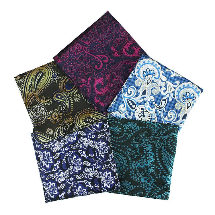 Custom Paisley Handkerchief Polyester Pocket Squares for Men Luxury Men Pocket Handkerchief