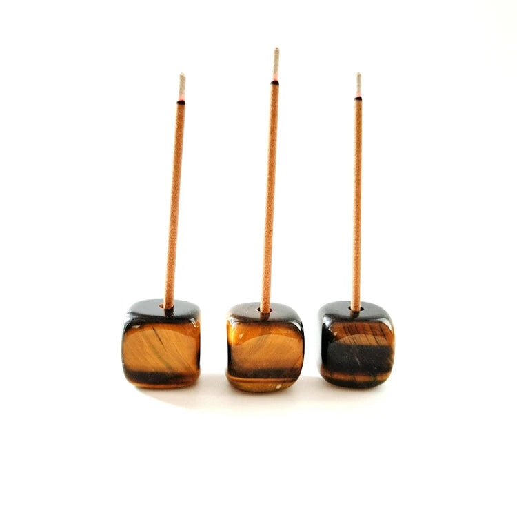 HUIYING carved tumble tiger eye cube shape Incense Holders tiger eye cube shape designs gift gift