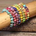 Irregular Stone Bracelet for Women Jewelry Yoga Healing Adjustable Braided Minimalist Meditation Bohemian Yoga Bracelet Gift
